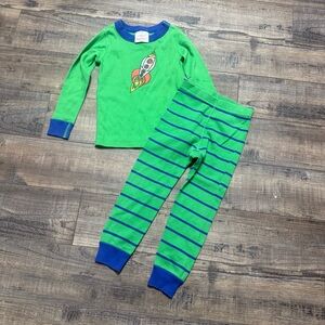 Hanna Andersson Green Rocket Long Sleeve Pajamas